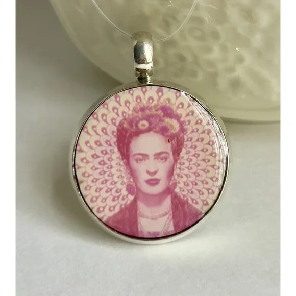 Sterling Silver Frida Kahlo Artisan Pendant - Picture 5 of 16
